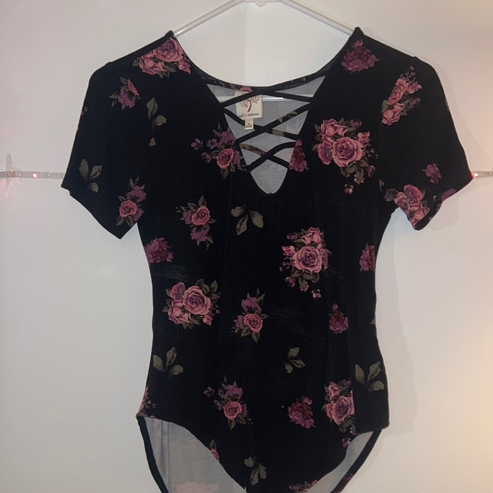 Rose pattern body suit.